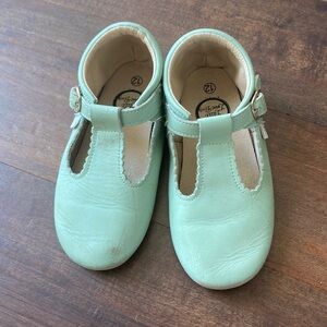 Little Love Bug - size 12 - well loved - mint/light green toddler shoes
